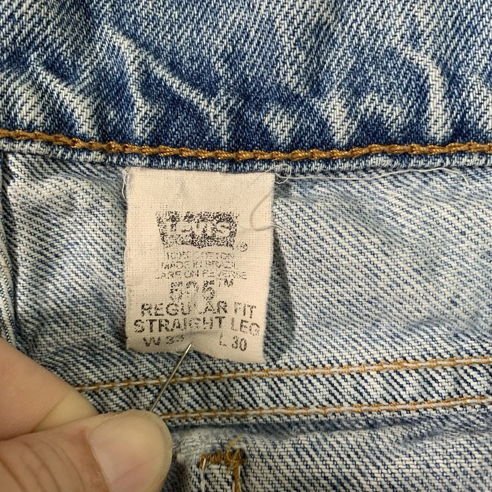 Vtg 80s Levi's 505 Orange Tab Jeans 33x30 Made in USA Faded Distressed